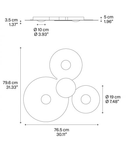 BUGIA Ceiling Mega 79,6 x 76,5 cm