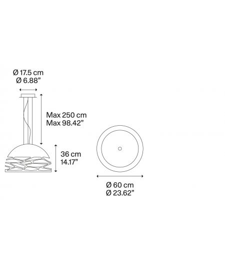 KELLY Pendant Medium Dome Ø 17,5 x 36 Ø 60 cm