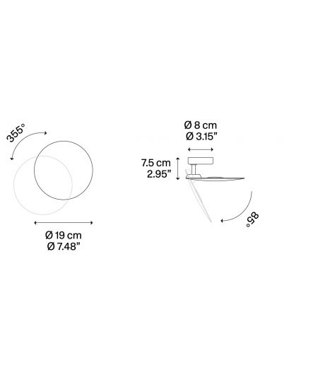 PUZZLE-ROUND Wall/Ceiling Single Ø 19 x 7.5 cm