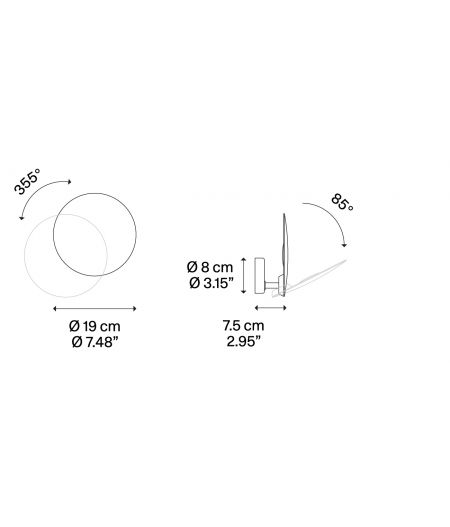 PUZZLE-ROUND Wall/Ceiling Single Ø 19 x 7.5 cm