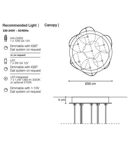 MIZU allogen/LED 7 PENDANTS 7 pendants 0R07S