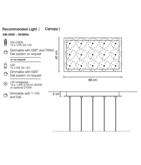 MIZU LED 15 PENDANTS 15 pendants 0R15S