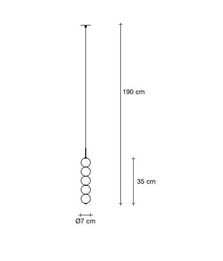 ABACUS 5 spheres LED PENDANT WITH DISC 5 spheres 0V01S