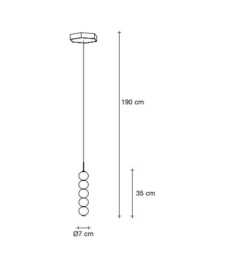 ABACUS 5 spheres LED PENDANT WITH CANOPY 5 spheres 0V01S