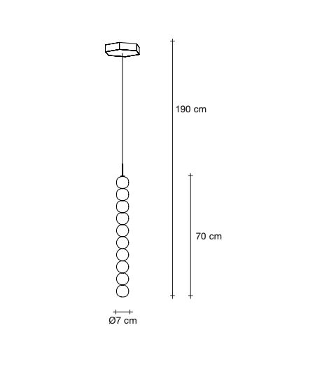 ABACUS 10 spheres LED PENDANT WITH CANOPY 10 spheres 0V01S