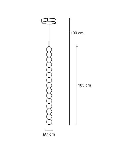 ABACUS 15 spheres LED PENDANT WITH CANOPY 15 spheres 0V01S