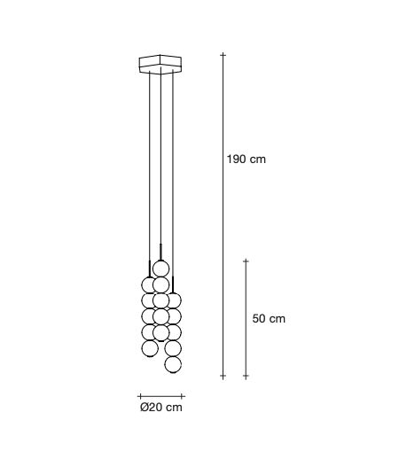 ABACUS 3 pendants LED SUSPENSION WITH CANOPY 3 pendants 0V03S