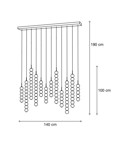 ABACUS 12 pendants LED SUSPENSION WITH CANOPY 12 pendants 0V12S