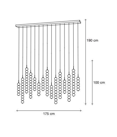 ABACUS 15 pendants LED SUSPENSION WITH CANOPY 15 pendants 0V15S