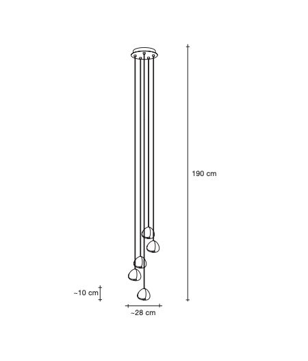 MIZU LED 5 PENDANTS 5 pendants 0R05S