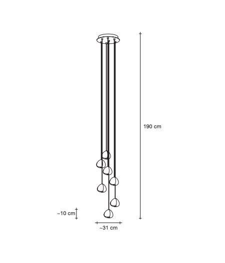 MIZU allogen/LED 7 PENDANTS 7 pendants 0R07S