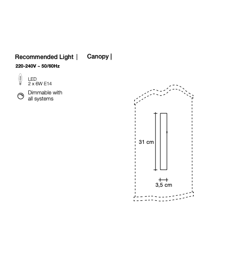 ATLANTIS Wall sconce 0J04A  Small