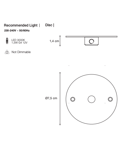 PUG Pendant 0U01S G4 LED dimmable 1,5W see power supply options