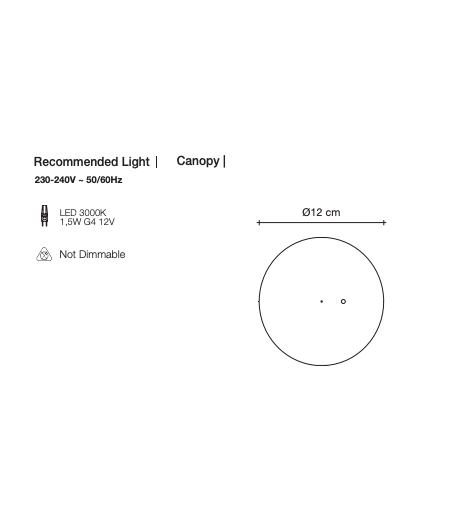 PUG Pendant 0U01S G4 LED 1,5W no dimming