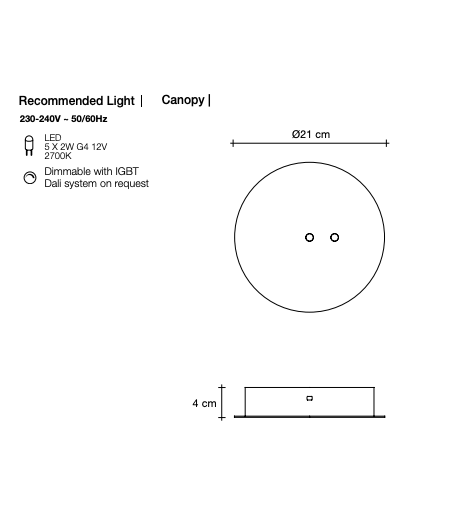 DOODLE Suspension 0J93S G4 LED dimmable 5 X 2W IGBT